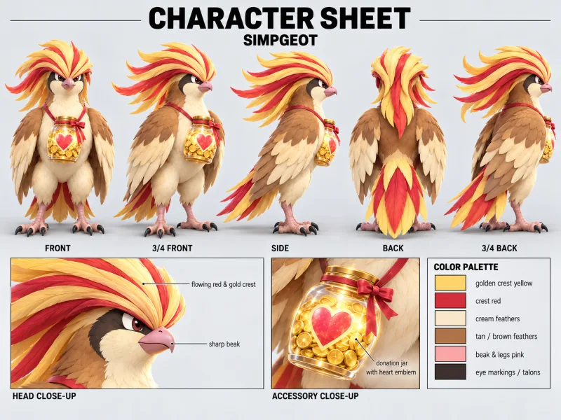 SIMPGEOT character sheet with multiple views