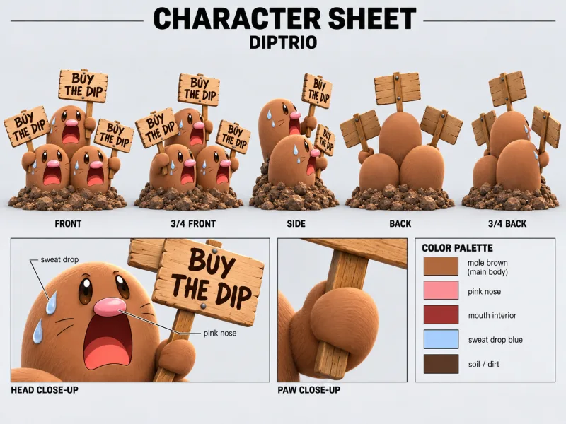 DIPTRIO character sheet with multiple views